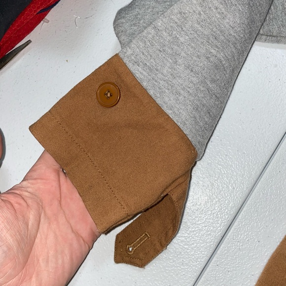 MNML Outerwear Oversized Gray & Brown Mash Up Hoodie | Size Medium - Picture 8 of 16